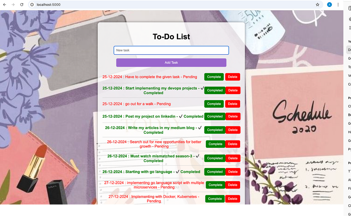 Building and Deploying a GoBased ToDo List App with Docker and