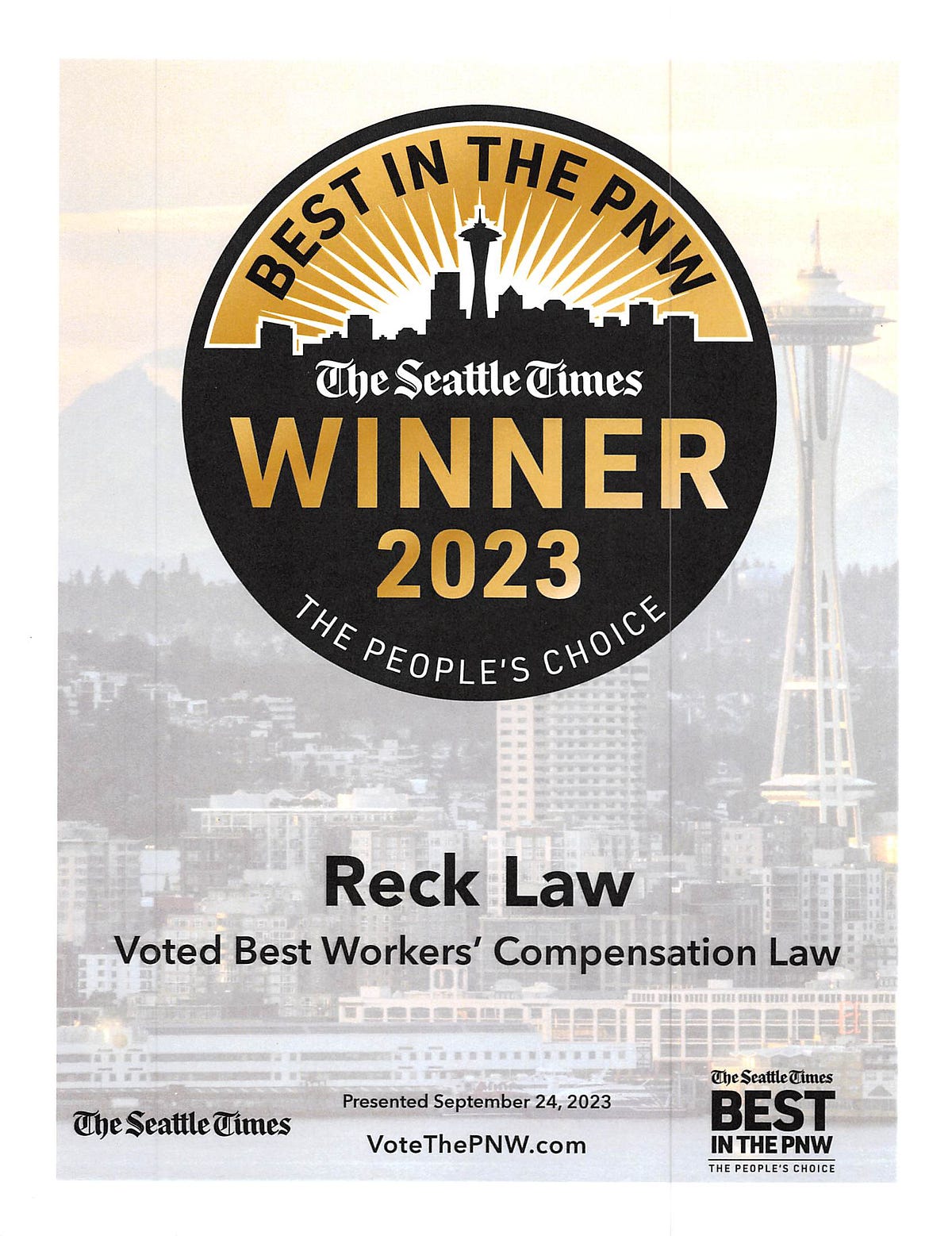 Best Workers’ Compensation Law Firm in Seattle, and the Puget