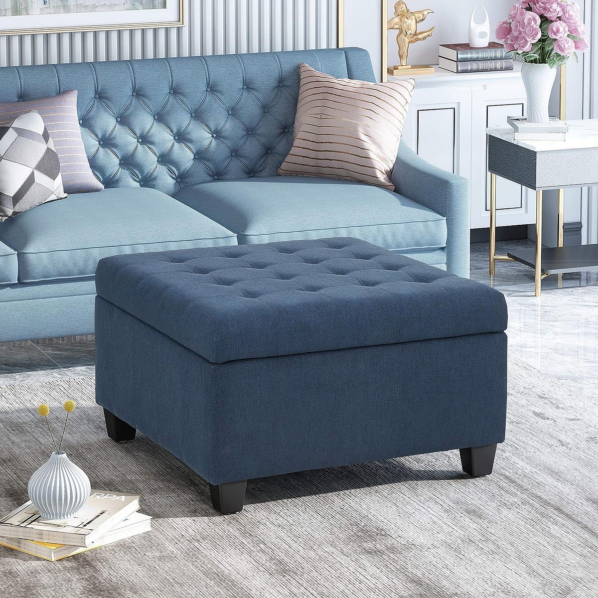 Thomasville tisdale fabric sectional with storage ottoman WA STORE