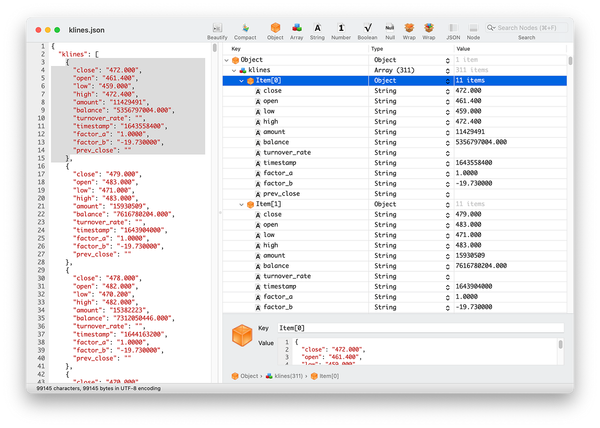 Editing Array in JSON like CSV with Power JSON Editor by ohdarling