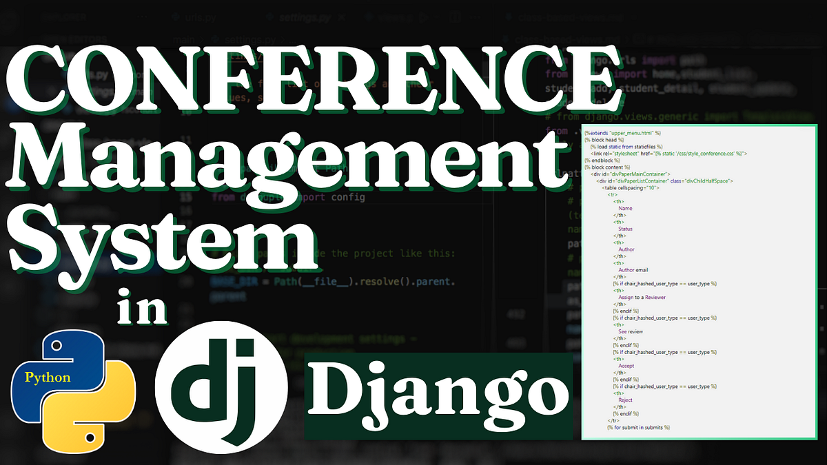 Conference Management System Project in Django with Source Code | by ...