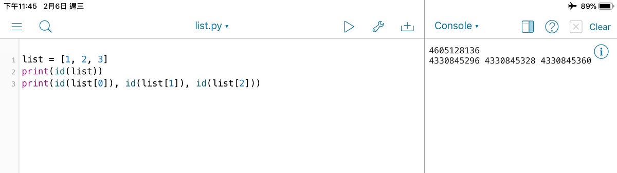 Use id() to understand list and immutable in Python | by Tobby Kuo | Medium