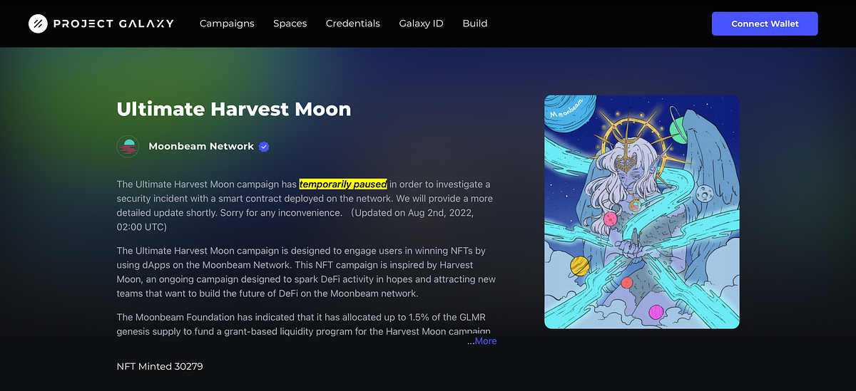 Moonbeam and Project Galaxy. Стартовала компания на Project Galaxy