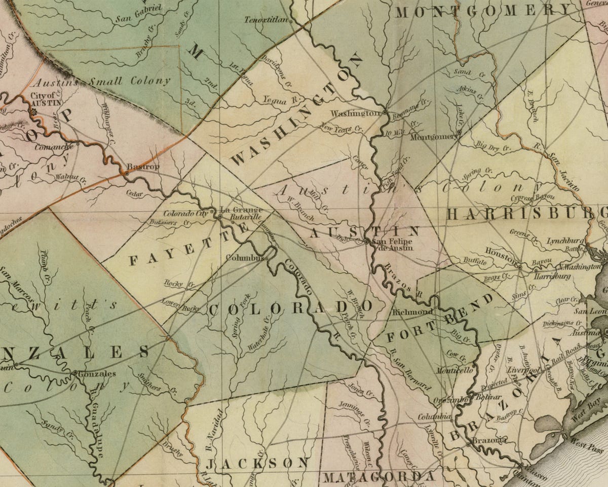 Map of Texas, compiled from surveys on record in the General Land
