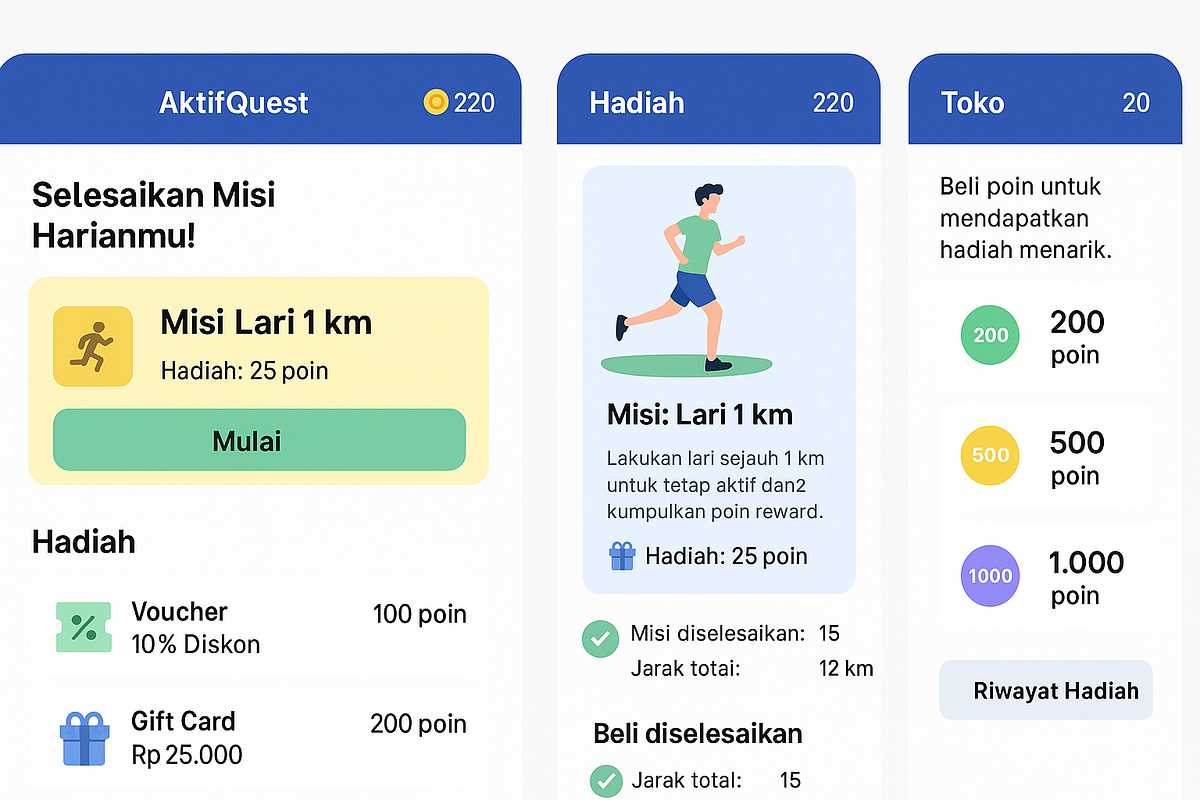 Gamifikasi Gaya Hidup Sehat: Desain UI/UX Aplikasi Misi Olahraga ...