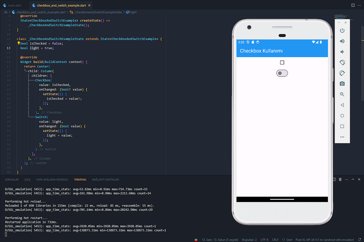 Flutter’da Checkbox ve Switch Widget Kullanımı | by Doğukan Çağlakpınar ...