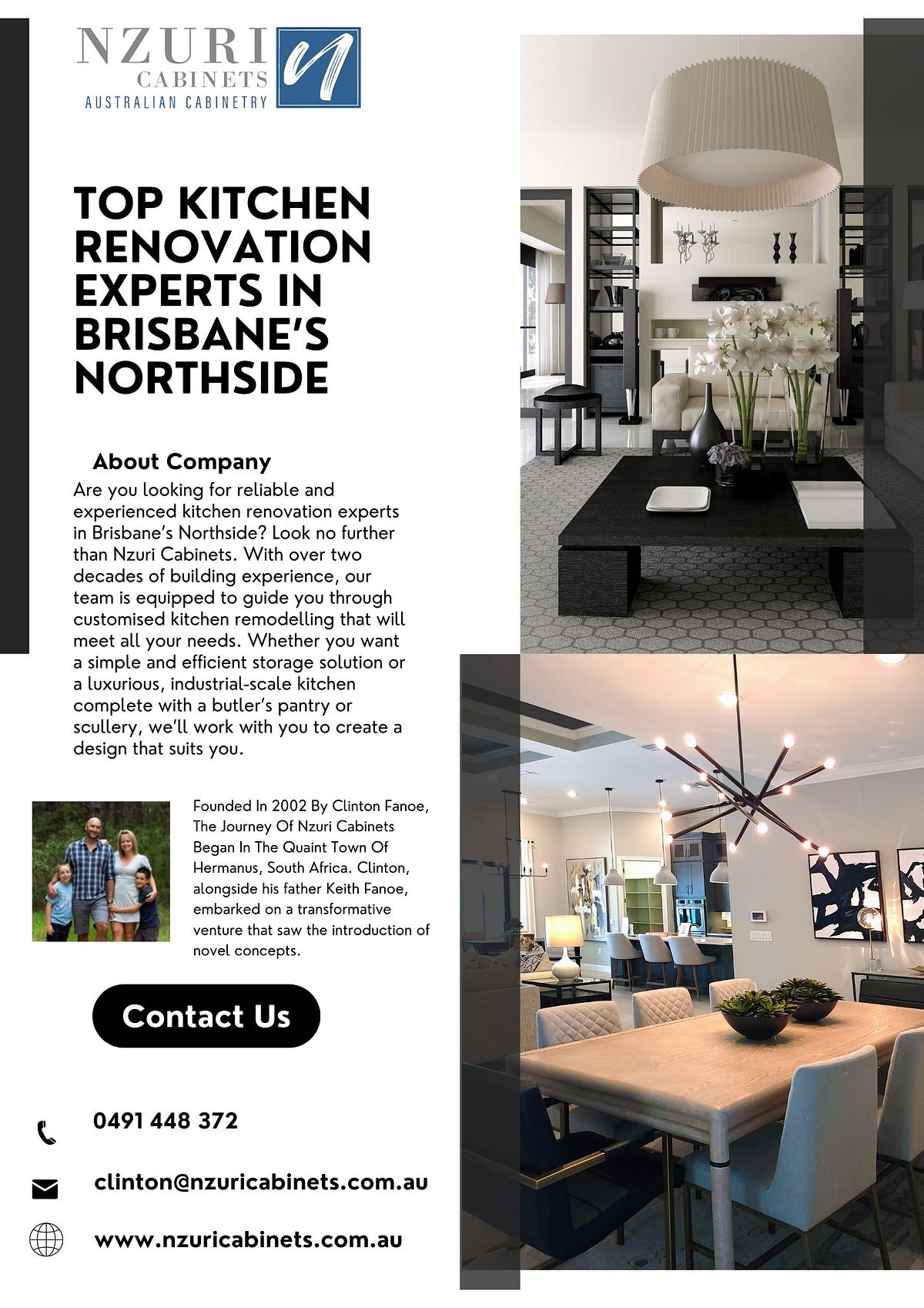 Kitchen Renovations Brisbane Northside - Nzuri Cabinets - Medium