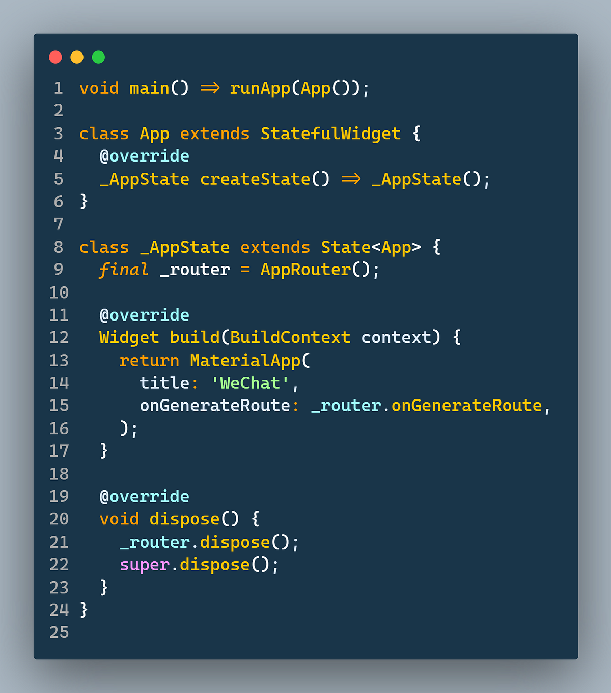 Using generated route for production grade Flutter app (WeChat clone ...
