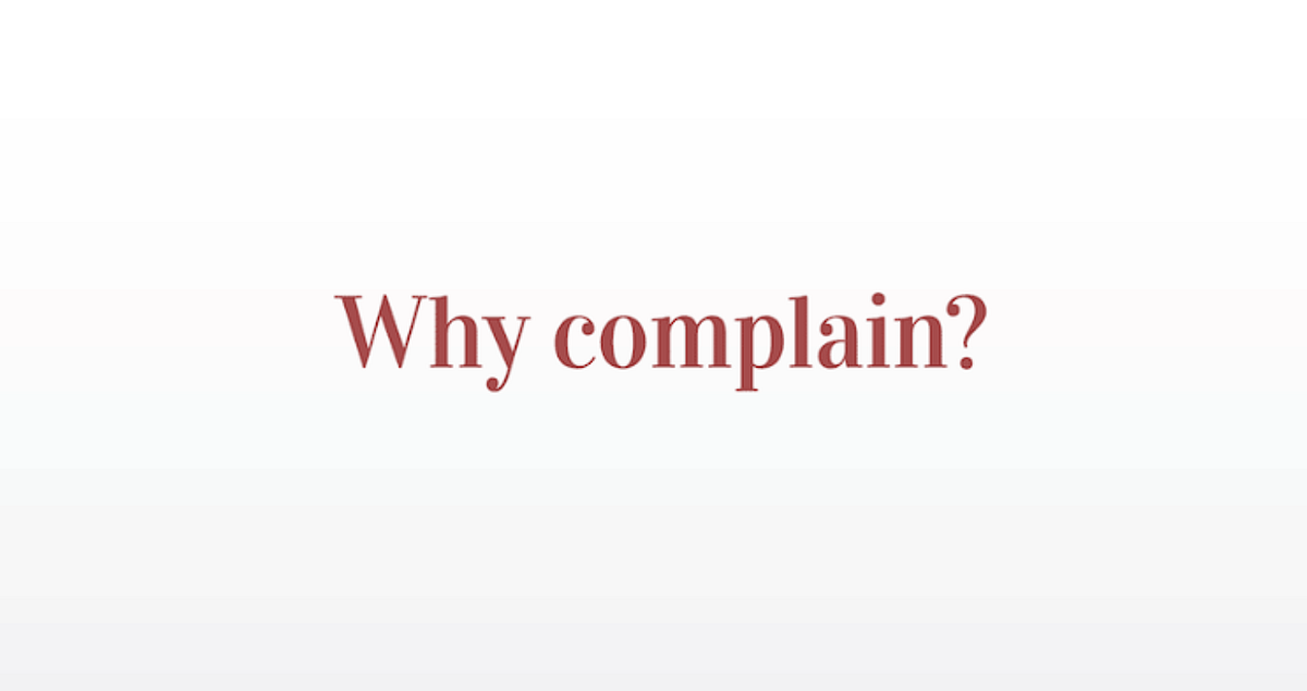 Why complain when we could do something constructive? by Marcus