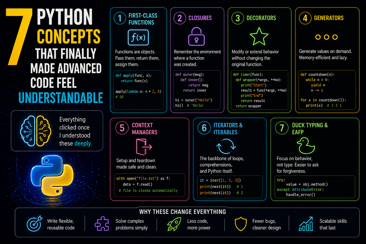 7 Python Concepts That Finally Made Advanced Code Feel Understandable ...