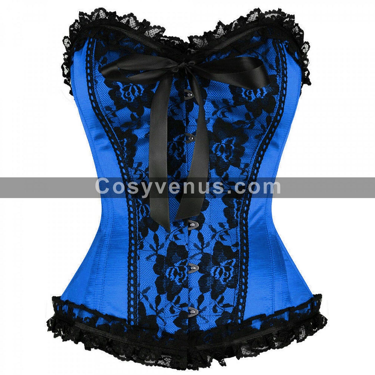 Logart White Satin Corset With Frill