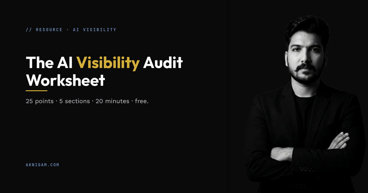 Free AI Visibility Audit Worksheet (2026) | Akshay Nigam