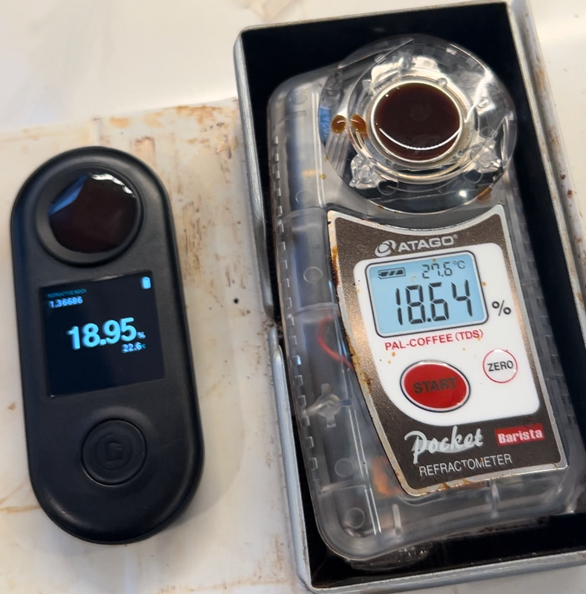 DiFluid R2 vs Atago for Espresso. Intenso data comparison