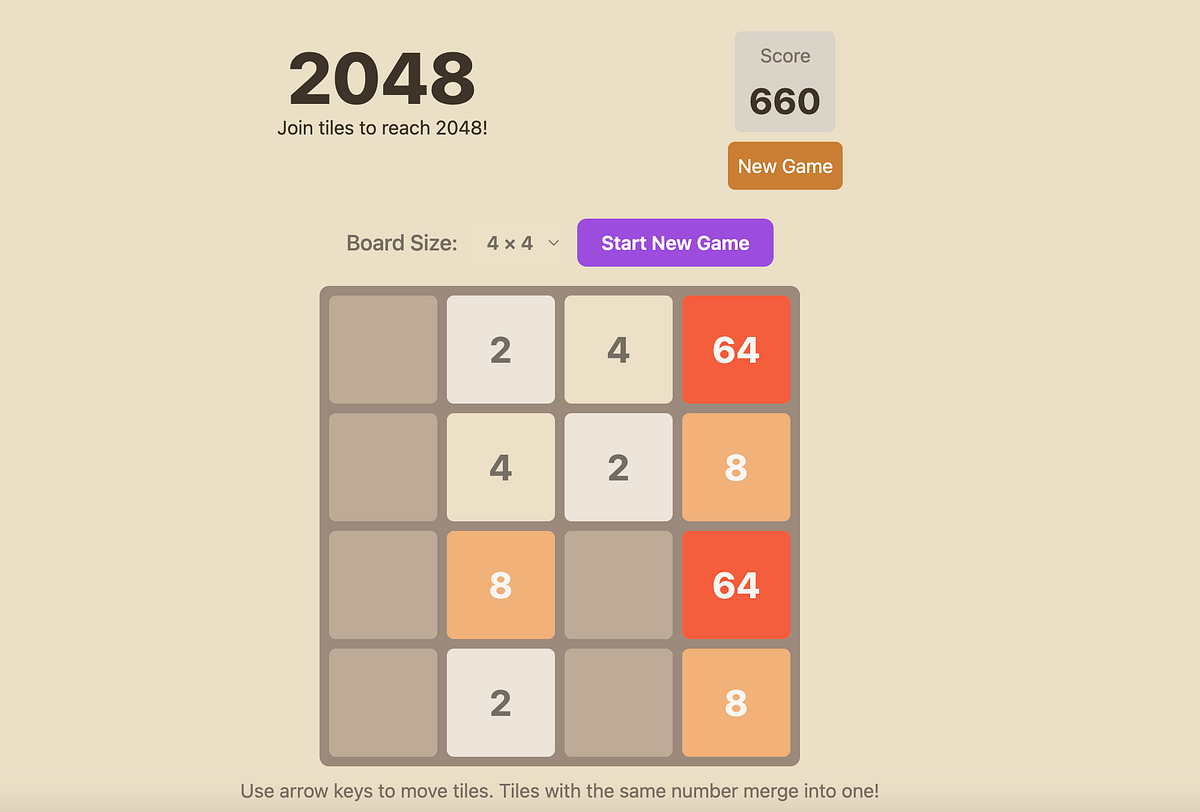 Building a 2048 Game with React: A Step-by-Step Guide | by Svardan