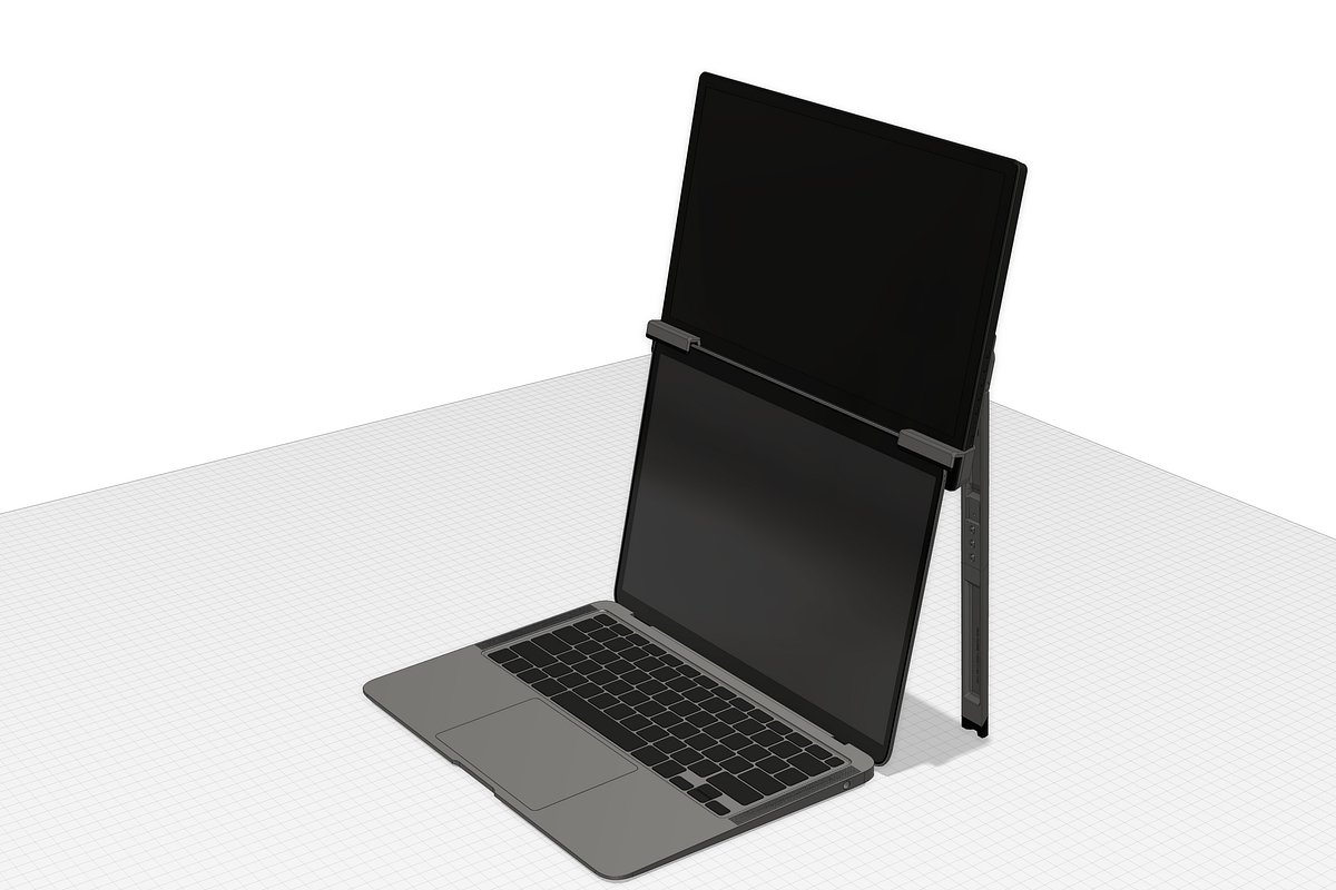 A “Vertically Arranged” External Monitor Mount for Laptops by Pokai