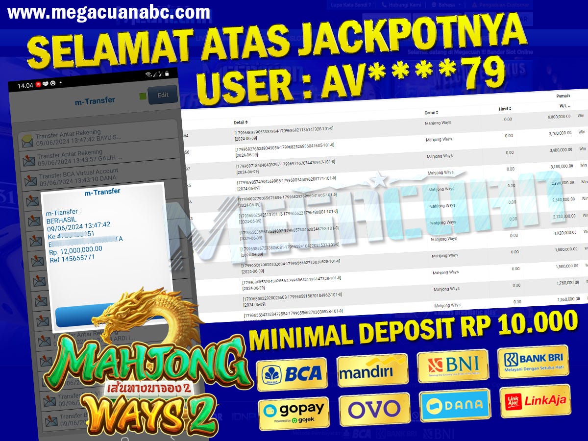 SELAMAT KEPADA USER AV****79 YANG JACKPOT 12JT DI MAHJONG WAYS DI ...