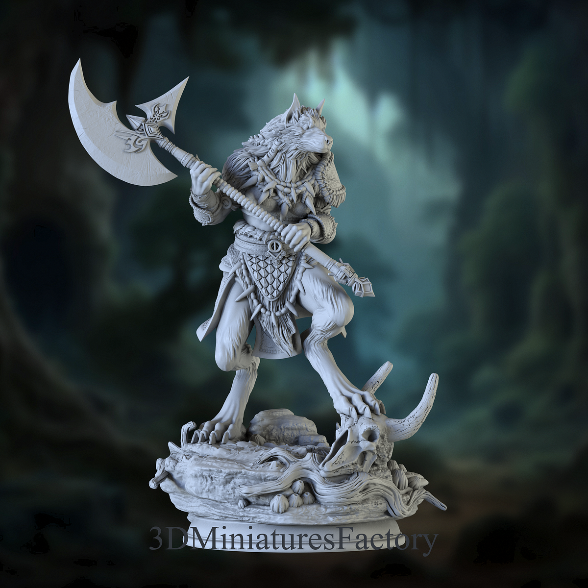 Werewolf Miniature from 25mm to 120mm | by 3D Miniatures Factory | Medium