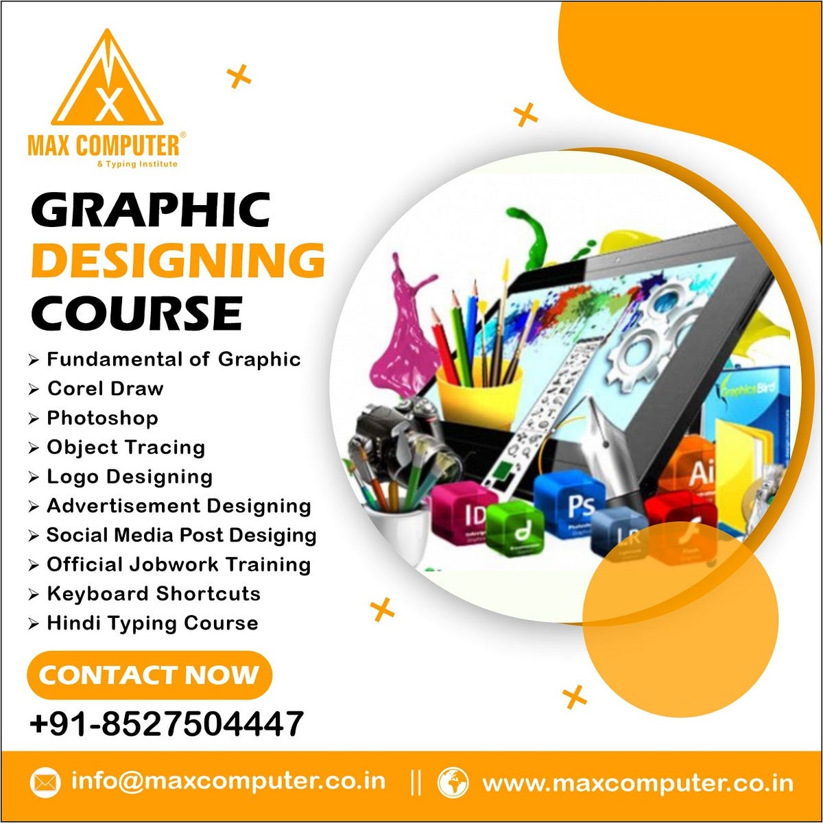 Graphic designing near bawana max computer medium
