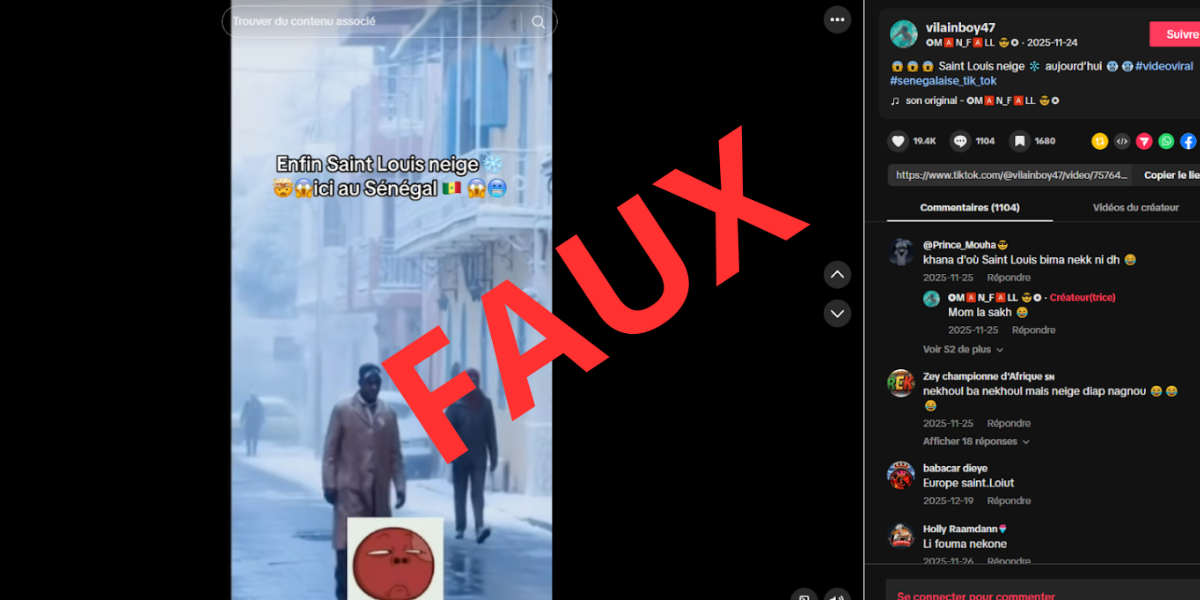 FAUX : Il n’a pas neigé à Saint-Louis, au Sénégal