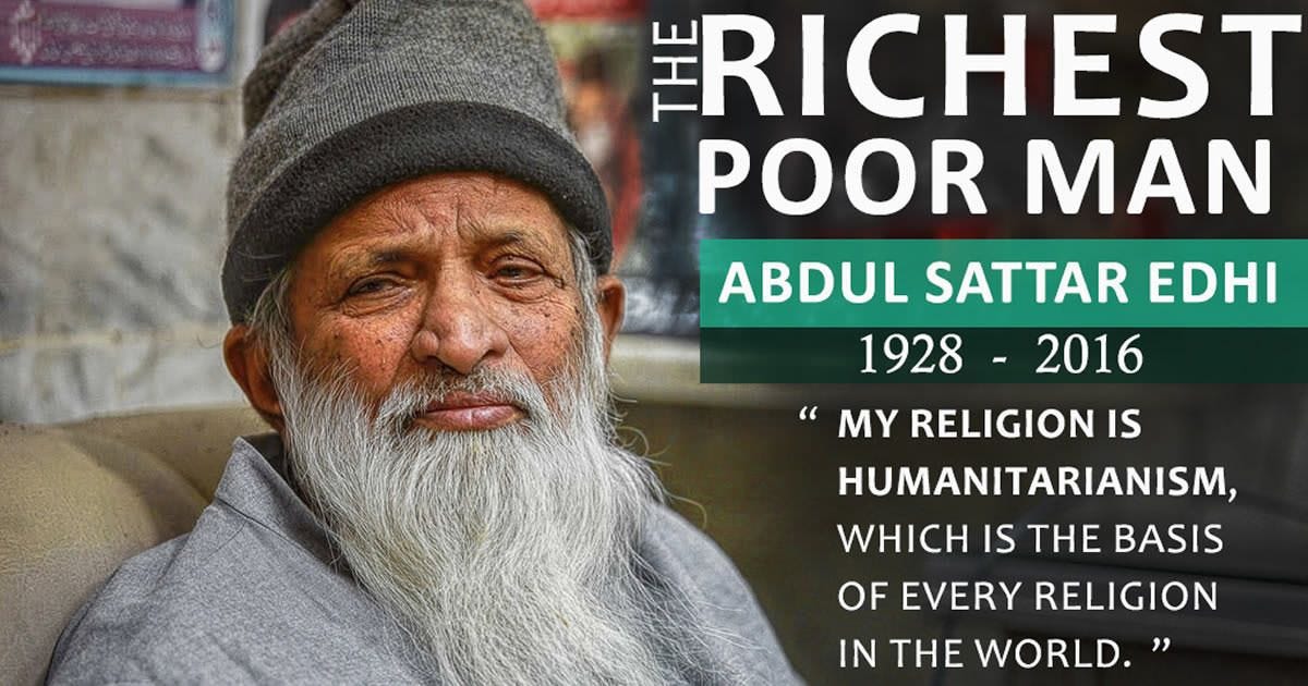 Edhi sb a source of inspiration. Abdul Sattar Edhi the eminent… | by Asmat  Ali | Medium