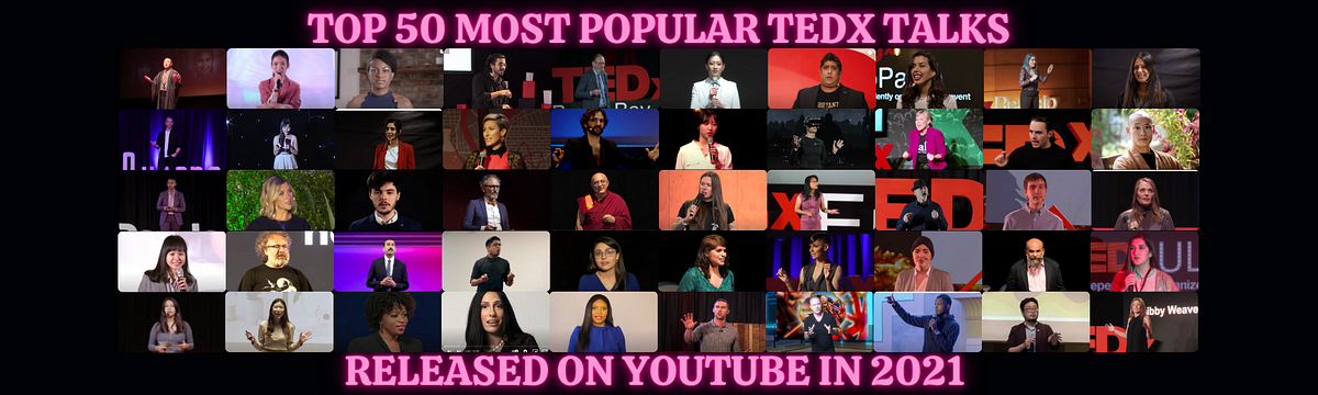 The 50 Most Popular TEDx Talks Released In 2021 on YouTube | by Bilyana  Georgieva | Medium