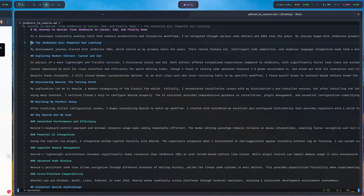My Journey to Neovim: From JetBrains to Cursor, Zed, and Finally