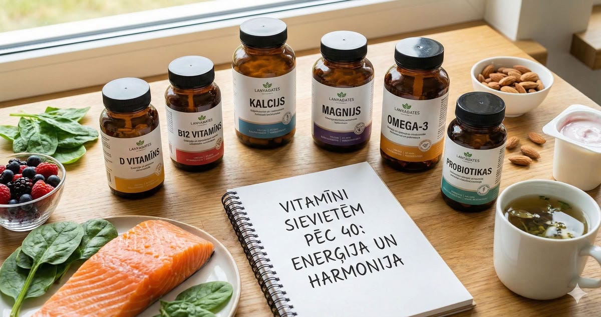 Būtiskākie vitamīni un uztura bagātinātāji sievietēm pēc 40