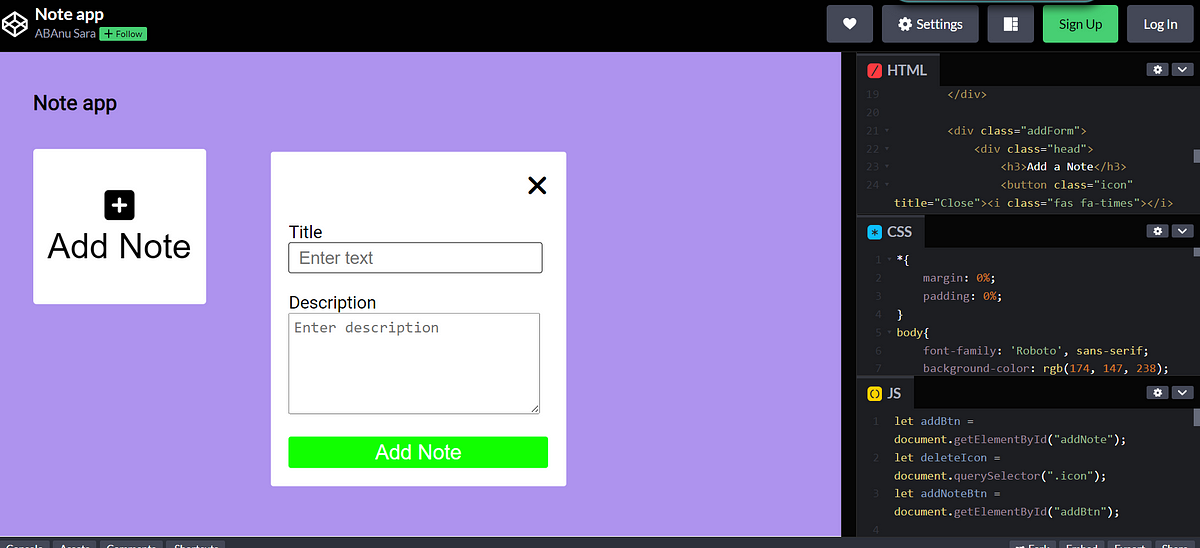 Note app using HTML, CSS and Javascript | by ABAnuSara | Apr, 2024 | Medium