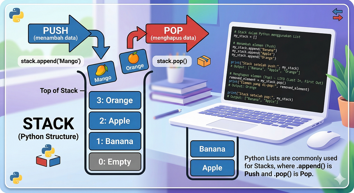 Stack Dalam Python. Halo, saya Radja Harismansyah dari… | by Radja ...