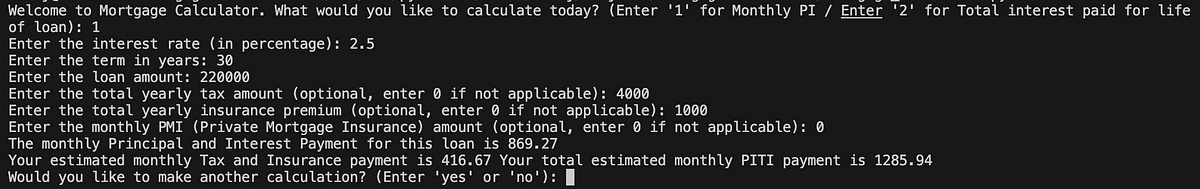 Building My First Mortgage Calculator Using Python | by Alex J | Apr ... image.