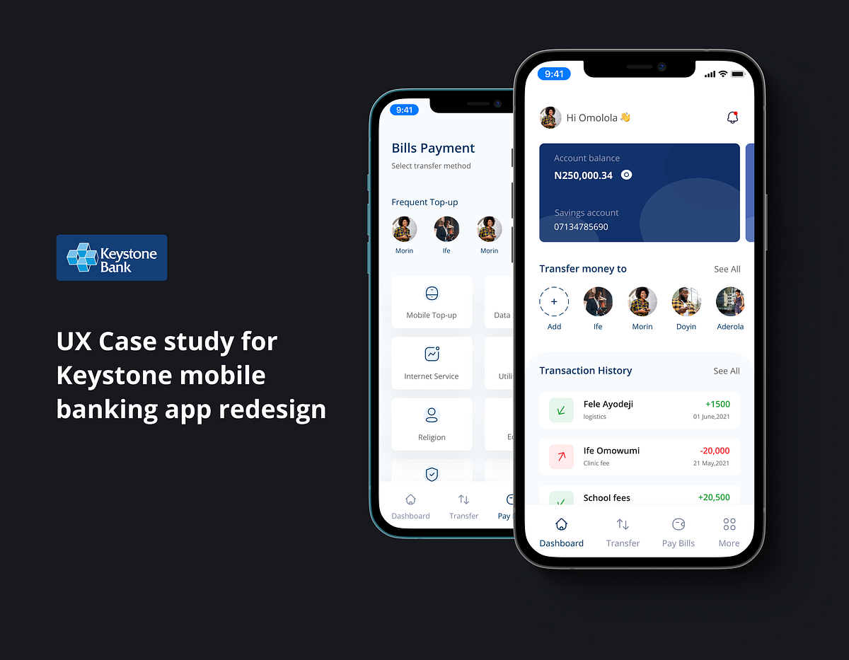 Keystone mobile banking app redesign— UX Case Study by Fele Omolola