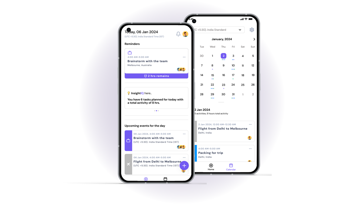 Smart calendar for traveling salespeople — UX/UI design challenge by