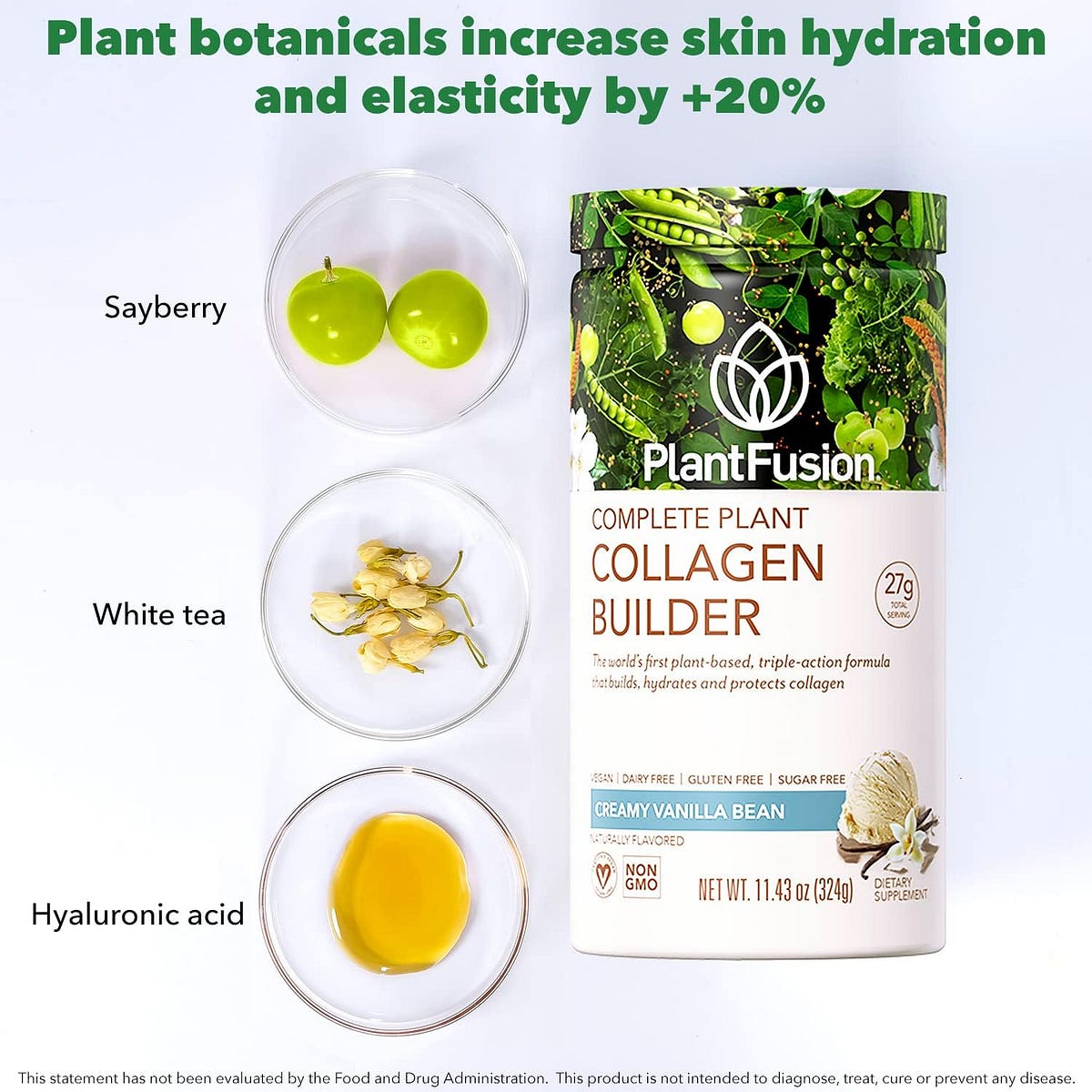 PlantFusion Vegan Collagen Powder Bundle, Plant Based Collagen Powder
