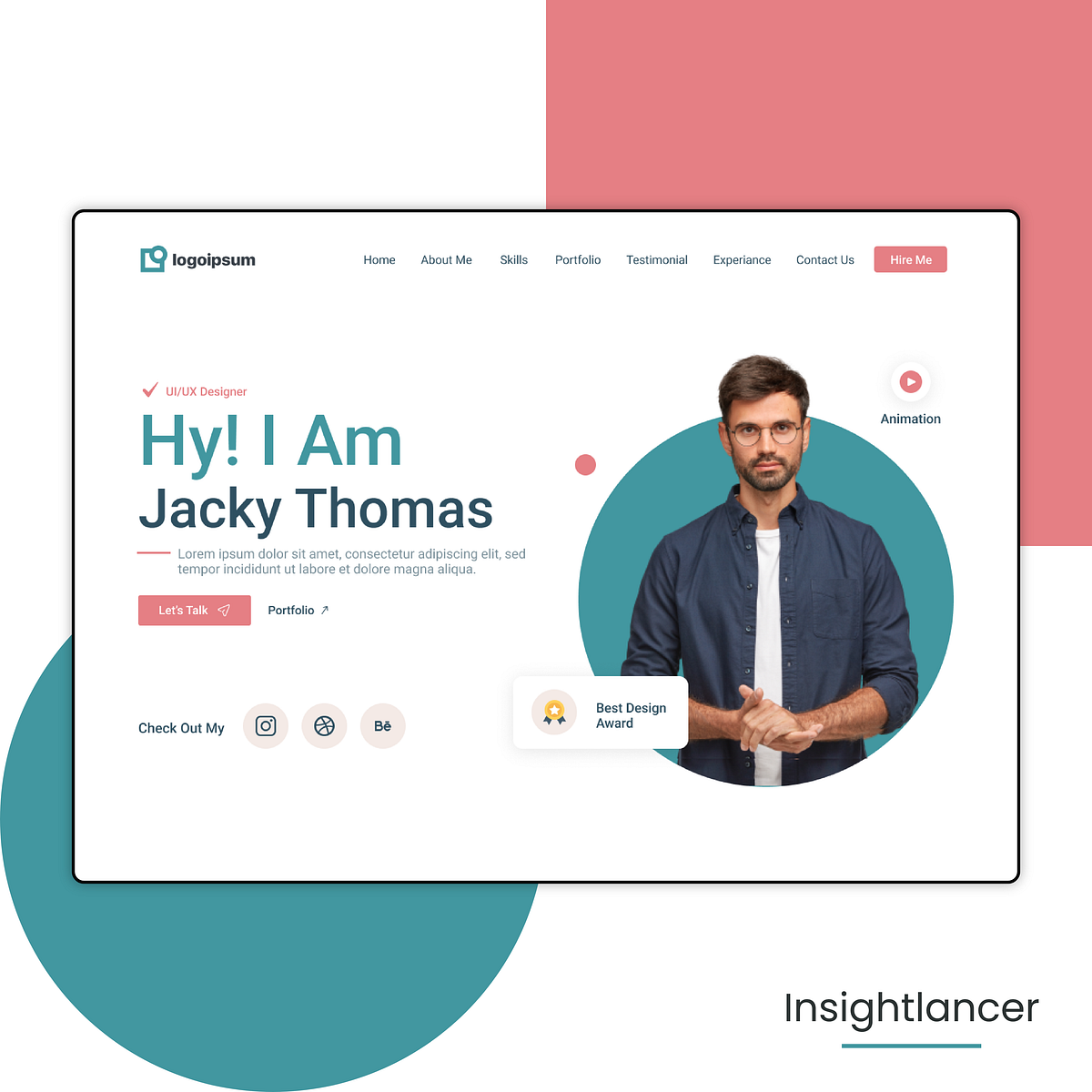 Personal Portfolio Landing Page(UI/UX Design) - Insightlancer - Medium