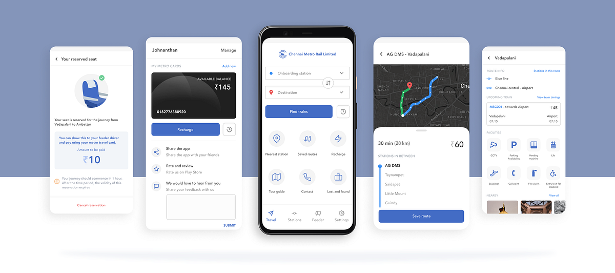 Chennai Metro Rail app redesign. UX | UI case study | by Dhinesh Kumar ...