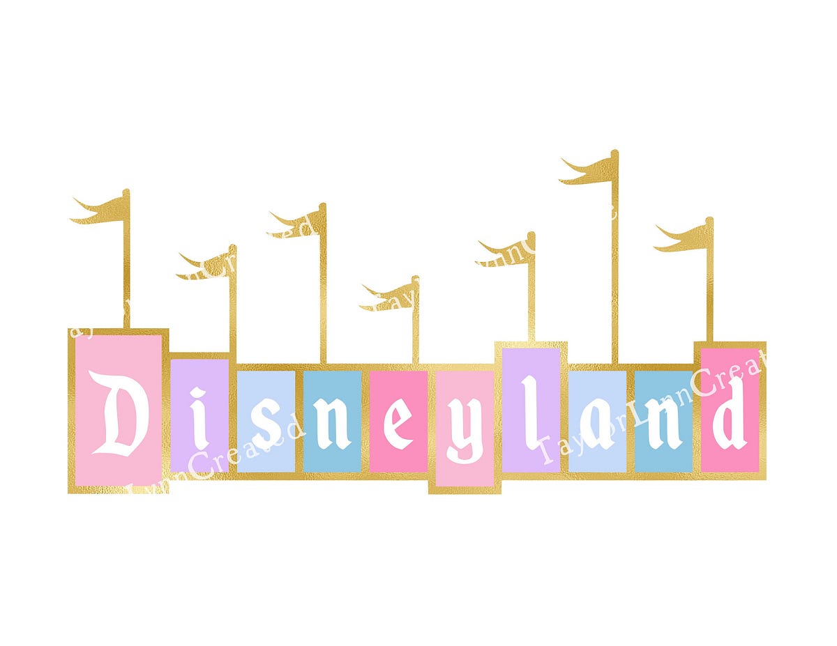 Disneyland Sign Printable and Layered SVG | by Linda Goldman | Jul ...