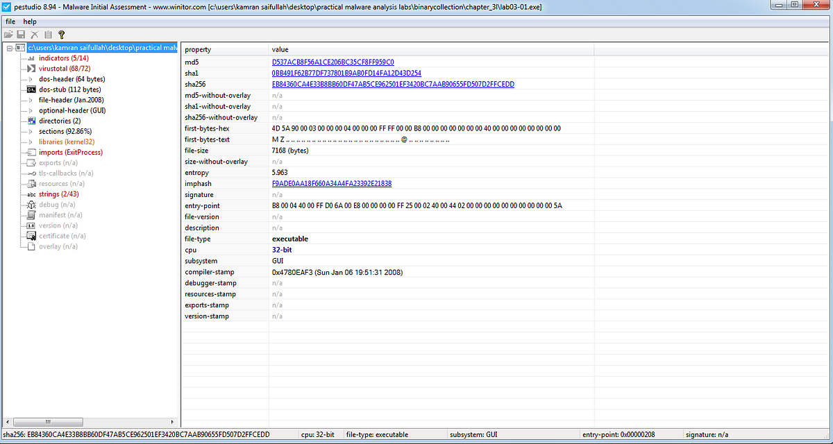 Practical Malware Analysis — Chapter 3— Lab03–01 — Solution | by Kamran ...