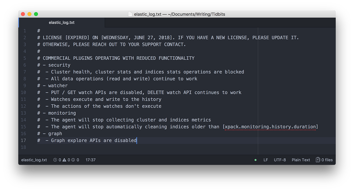 tidbits Solving the Elasticsearch XPack license issue in Docker by