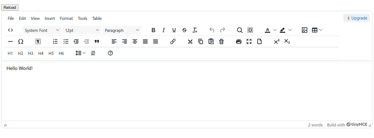 Change Toolbar Configuration in TinyMCE Editor After Initialization in ...