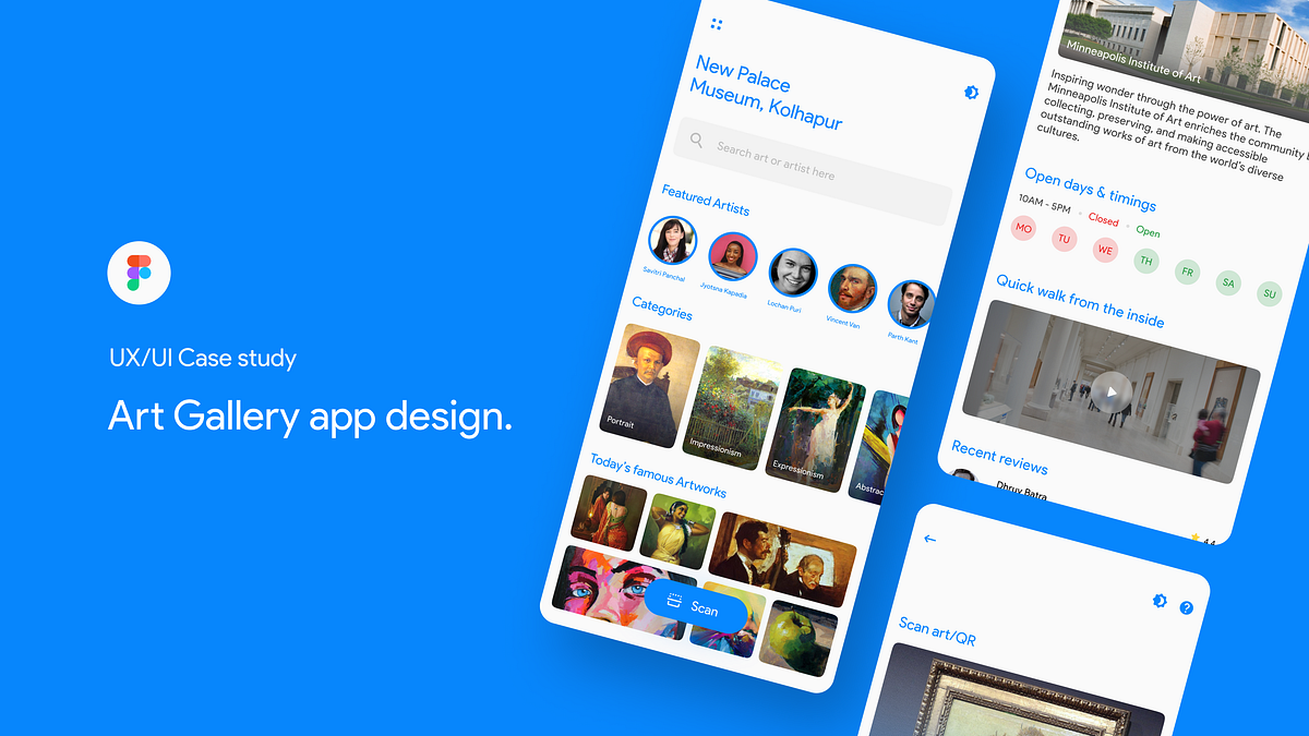 Case study Art gallery app. As part of the UX design course, I took