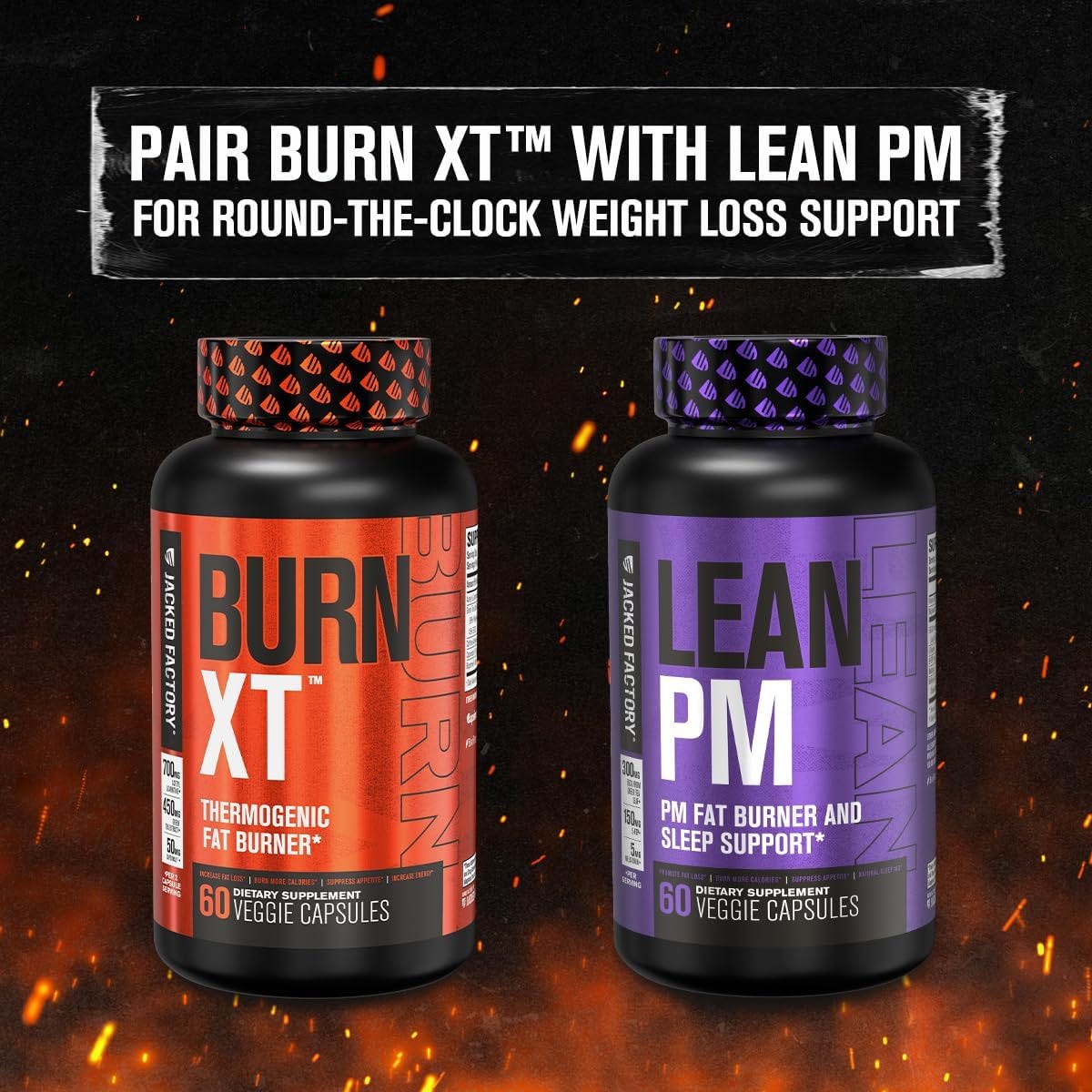 Jacked Factory Burn XT Thermogenic Fat Burner & Lean PM Nighttime