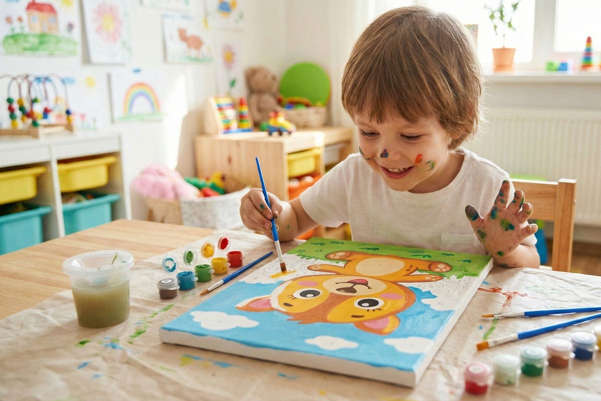 Malen nach Zahlen für Kinder — Kreativer Spaß für kleine Künstler