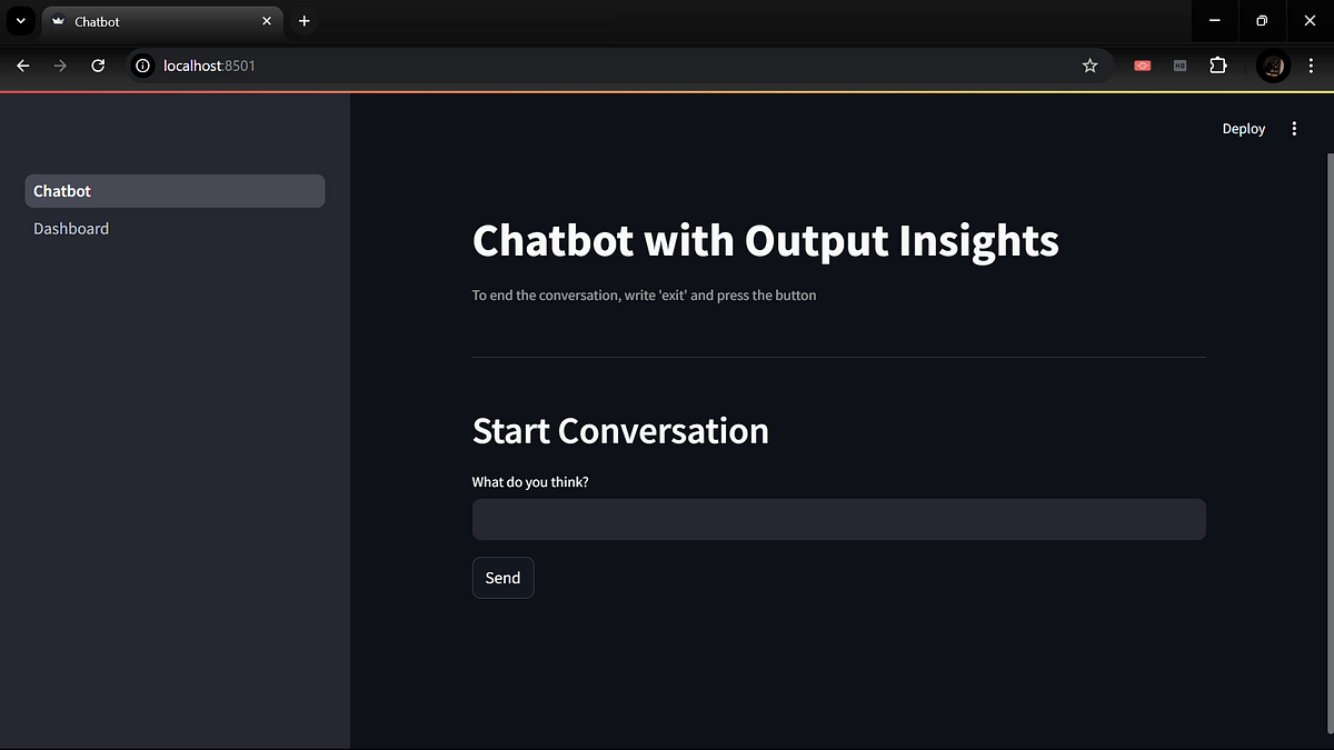 Chatbot with Dashboard using Streamlit | by Pranav Jadhav | Medium