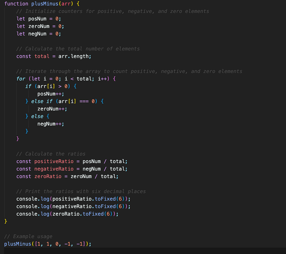 Calculate Ratios of Positive, Negative, and Zero Elements in an Array ... image.