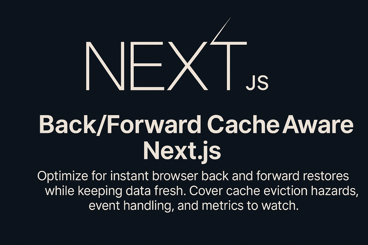 Back/Forward Cache Aware Next.js. Make your app feel instant. Optimize ...