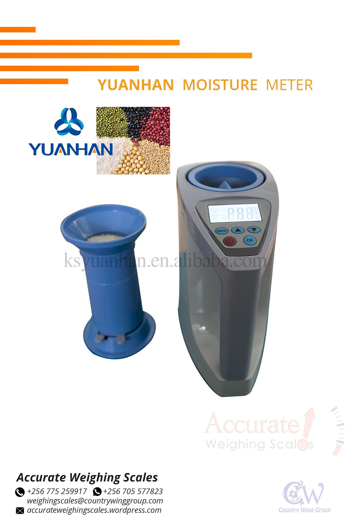 Digital grain shore model moisture analyzer tester with tare functions