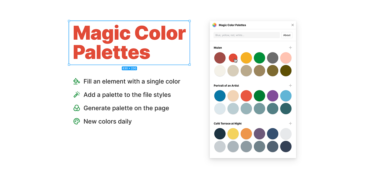 The Magic Color Palettes plugin for Figma by Taras Savytskyi Medium