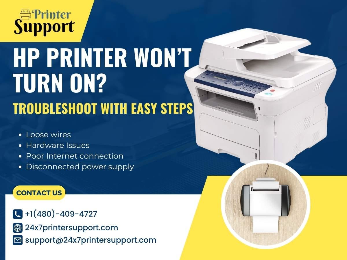 HP Printer Won't Turn On? Troubleshoot With Easy Steps - 24x7 Support - Medium