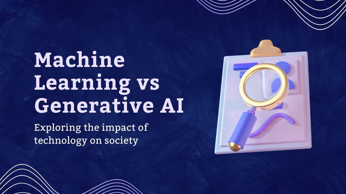 Machine Learning vs Generative AI | by Tubwe | May, 2024 | Medium image.