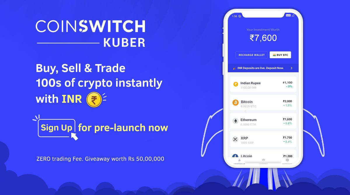 Introducing CoinSwitch Kuber Now Buy, Sell & Trade 100s of Crypto with